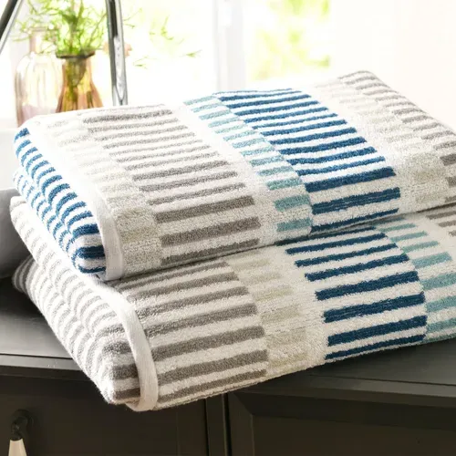 Drap De Bain 100x150 Bleu En Coton 500 G/m²