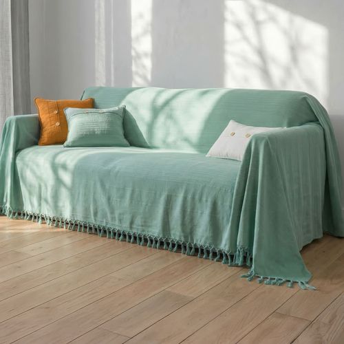 Housse De Coussin 40x40 Vert Céladon En Coton