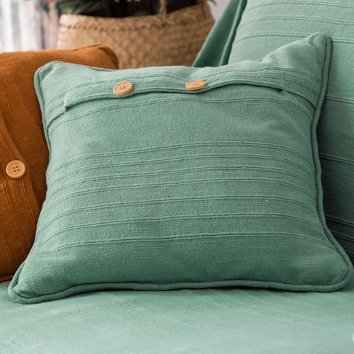 Housse De Coussin 40x40 Vert Céladon En Coton