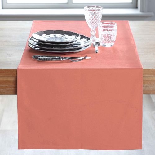 Chemin De Table 48x150 Orange Corail En Coton