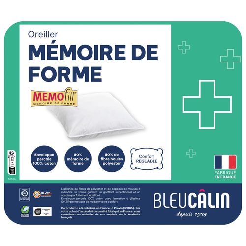 Oreiller Ergonomique 60x60 Blanc En Coton