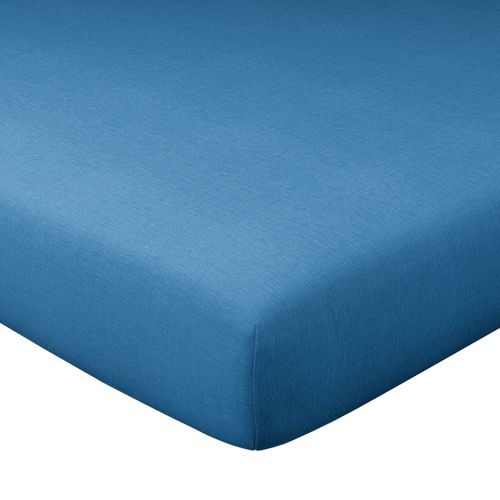 Drap-housse 180x200x28 Bleu Océan En Coton