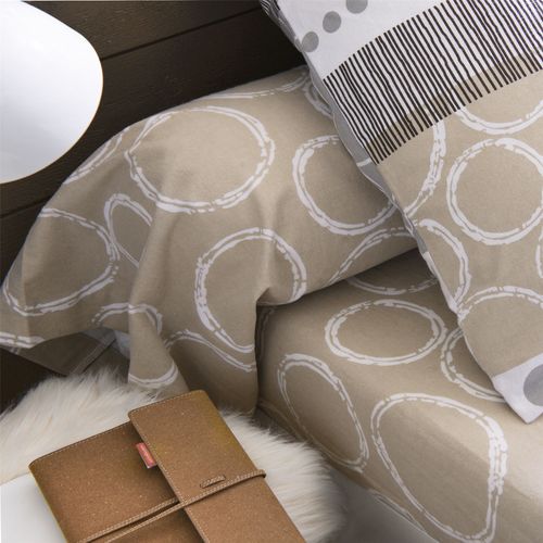 Drap-housse 90x190x28 Beige En Coton
