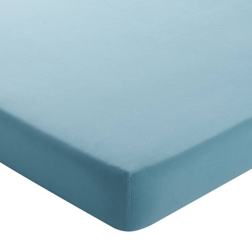 Drap-housse Grand Bonnet 180x200x32 Bleu Glacier En Coton