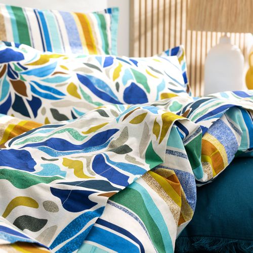 Housse De Couette 140x200 Bleu En Coton