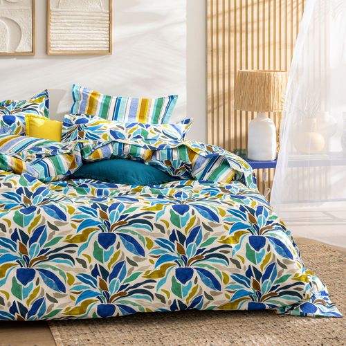 Housse De Couette 140x200 Bleu En Coton
