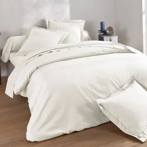 Drap-housse 160x200x28 Blanc Ivoire En Coton