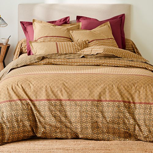 Drap-housse 140x190x28 Jaune Ocre En Coton