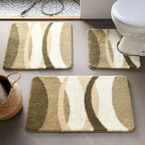 Tapis De Bain 60x100 Beige En Acrylique 1850 G/m²