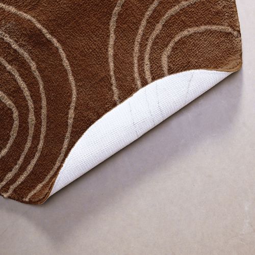 Tapis De Bain 85x100 Marron En Polyester 2250 G/m²
