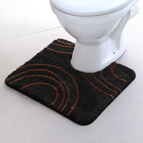 Tapis De Bain 50x80 Noir En Polyester 2250 G/m²