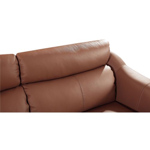 Canapé 2 Places En Cuir Sianna Cognac - Angle Droit