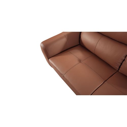 Canapé 2 Places En Cuir Sianna Cognac - Angle Droit