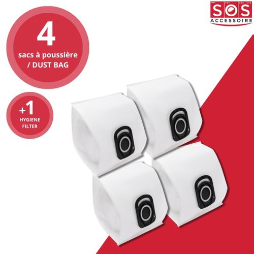 Lot De 6 Boîtes De 4 Sacs + 1 Filtre Hygiene+ Aspirateur Zr200520 Rowenta, Tefal, Moulinex