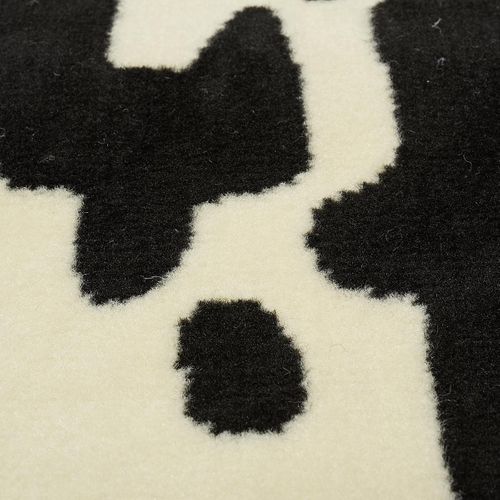 Tapis Chambre 80x150 Tissé Noir Rectangle Motif Géométrique Lyn1 Qr