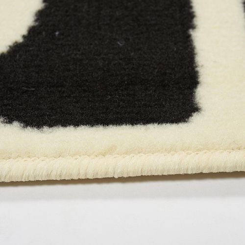 Tapis Chambre 80x150 Tissé Noir Rectangle Motif Géométrique Lyn1 Qr