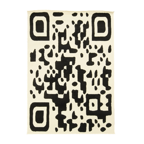 Tapis Chambre 80x150 Tissé Noir Rectangle Motif Géométrique Lyn1 Qr