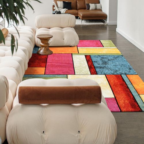 Tapis Tapisserie Zapotec Tissé Main – Géométrique Bordeaux 24x41, Mexique
