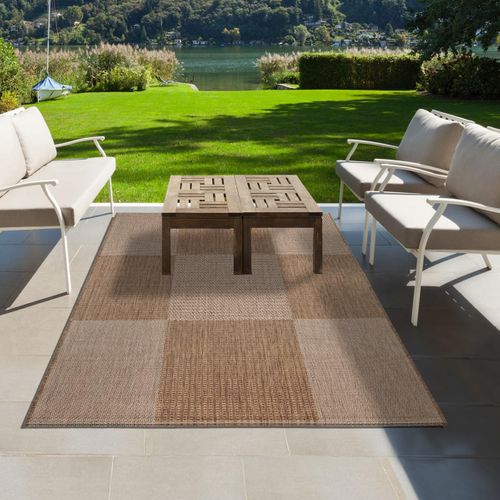 Tapis Extérieur 160x230 Tissé Kilim Marron Externa