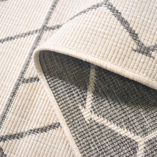 Tapis Extérieur, Kilim Reversible 120x170 Lyn2 R Reversible Gris Et Crème