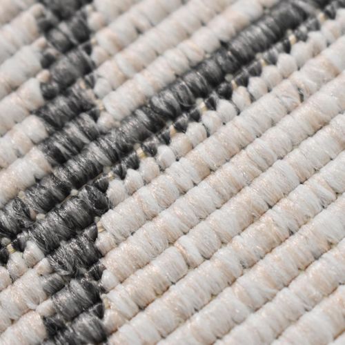 Tapis Extérieur, Kilim Reversible 120x170 Lyn2 R Reversible Gris Et Crème