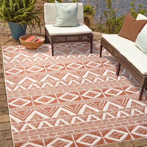 Tapis Extérieur, Kilim Reversible 120x170 Lyn2 Bg Reversible Rouge