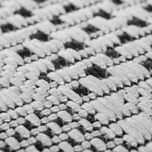 Tapis Extérieur 133x190 Tissé Kilim Gris Et Gris Clair Externa