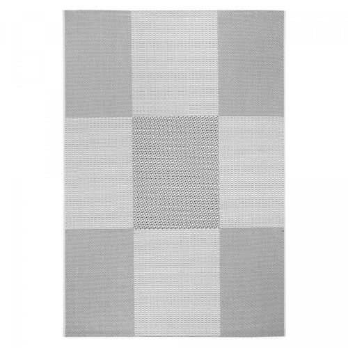 Tapis Extérieur 133x190 Tissé Kilim Gris Et Gris Clair Externa
