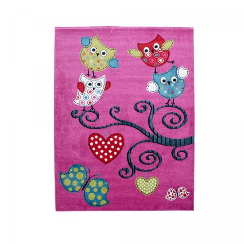 Tapis Enfant 120x170 Rectangle Tissé Violet Et Gris Kid's
