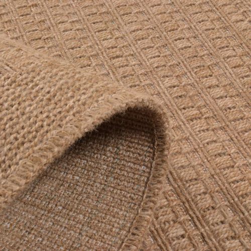 Tapis Rond D'extérieur D.80cm Tissé Kilim Beige Jute Art