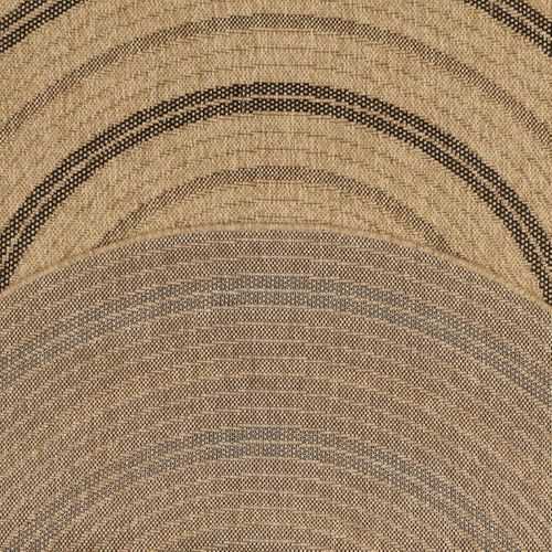 Tapis Extérieur 80x150 Tissé Kilim Beige Et Noir Jute Art 5