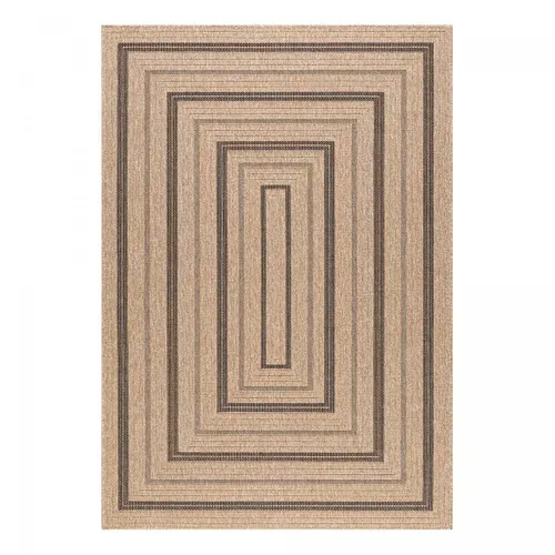 Tapis Extérieur 80x150 Tissé Kilim Beige Et Noir Jute Art 5