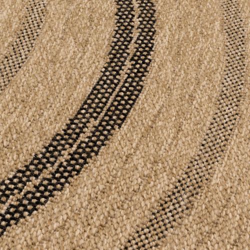 Tapis Extérieur 80x150 Tissé Kilim Beige Et Noir Jute Art 5