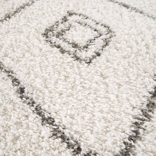 Tapis Berbère Rond D.120cm Tissé Motif Ethnic Lyn4 Doux 2 Crème