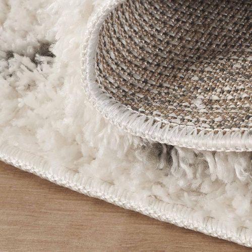 Tapis Berbère Rond D.120cm Tissé Motif Ethnic Lyn4 Doux 2 Crème
