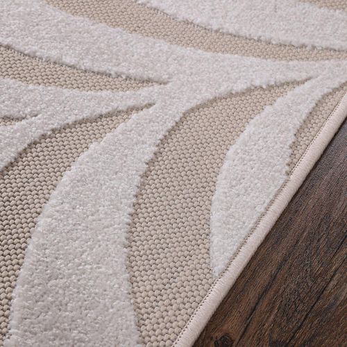 Tapis Rond D'extérieur D.200cm Tissé Kilim Crème Chimek