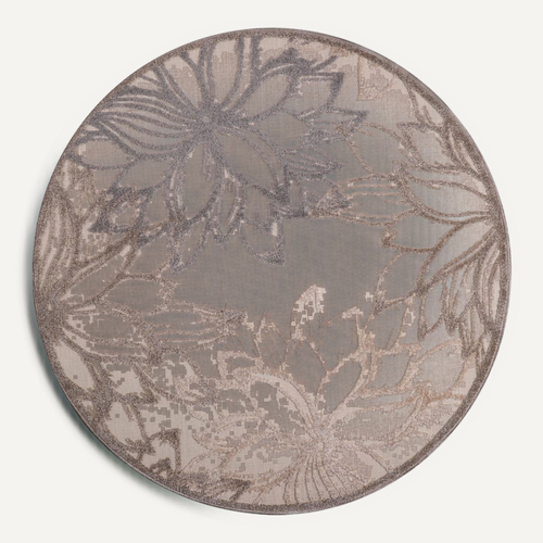 Tapis Rond D'extérieur D.200cm Tissé Kilim Crème Chimek