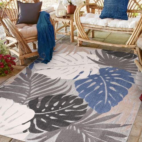 Tapis Extérieur 140x200 Tissé Kilim Beige Chimeki