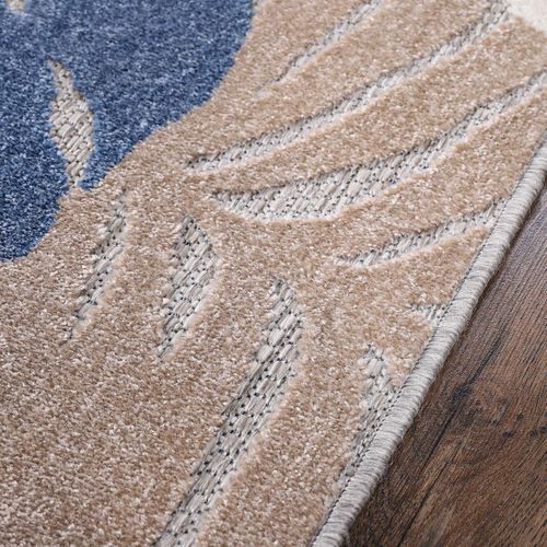 Tapis Extérieur 140x200 Tissé Kilim Beige Chimeki