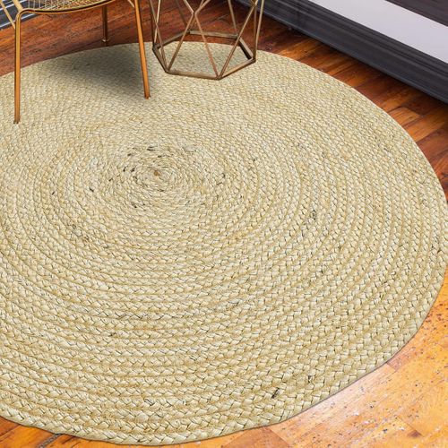 Tapis Jute D.120cm Rond Tissé Beige Ago