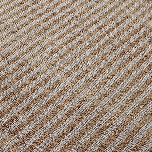 Tapis Jute 160x230 Fait Main Beige Et Blanc Vertyjute
