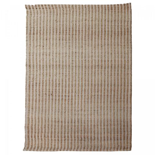 Tapis Jute 160x230 Fait Main Beige Et Blanc Vertyjute