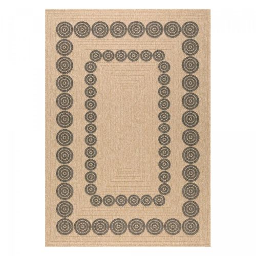 Tapis Extérieur 160x230 Tissé Kilim Noir Jute Art H