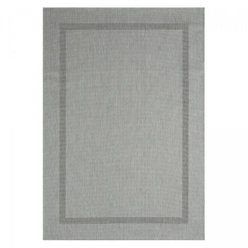 Tapis Extérieur 120x170 Tissé Kilim Gris Squarext