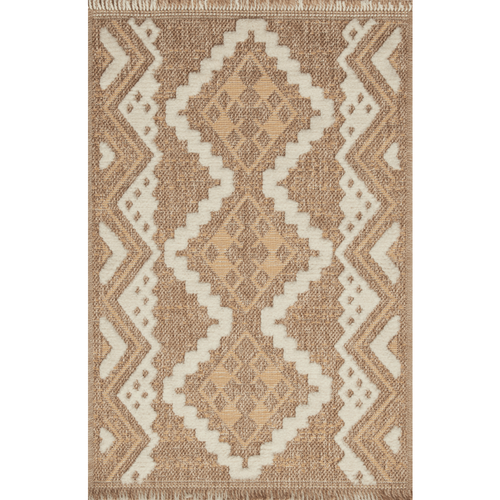 Tapis Extérieur 160x230 Tissé Kilim Marron Et Jaune Zephyr