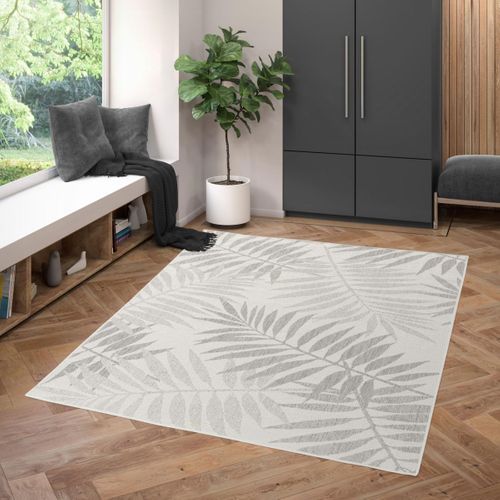 Tapis Extérieur 120x170 Tissé Kilim En Pet Gris Clair Et Gris Foncé Serene 3