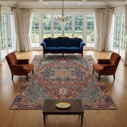 Tapis Salon 160x230 Tissé Bordeaux Et Gris Rectangle Motif Oriental Vivace 3
