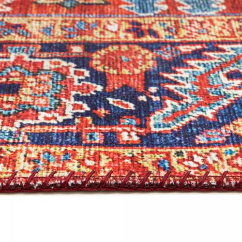 Tapis Salon 160x230 Tissé Bordeaux Et Gris Rectangle Motif Oriental Vivace 3