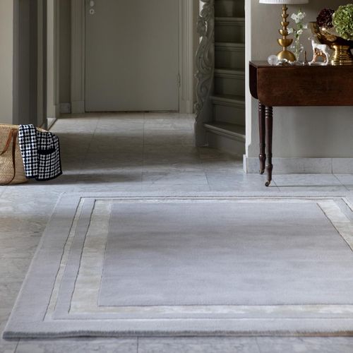 Tapis Salon 170x240 Fait Main En Laine Gris Rectangle Motif Simple Redook