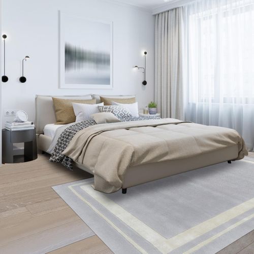 Tapis Salon 170x240 Fait Main En Laine Gris Rectangle Motif Simple Redook